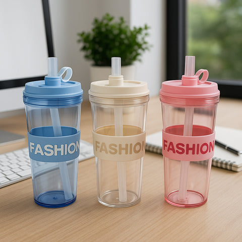 Fashion Water Bottle - Leak Proof,Non-Toxic Transparent Water Bottle For Office, Gym, School, College, Home (Purple)