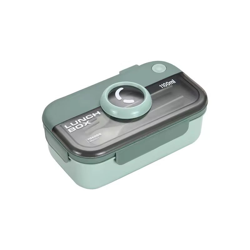 Leakproof Camera Style Bento Lunch Box- Food Container with Spoon and Fork,Portable Microwave Safe and Stylish for Work School Picnic Outdoor