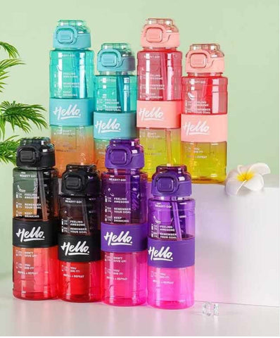 Stylish Water Bottle with Secure Lock, ML Marking & Motivational Phrases for Daily Water Intake – BPA-Free, Leakproof & Ideal for Gym, Workout, Travel, School & Office Use (Green)
