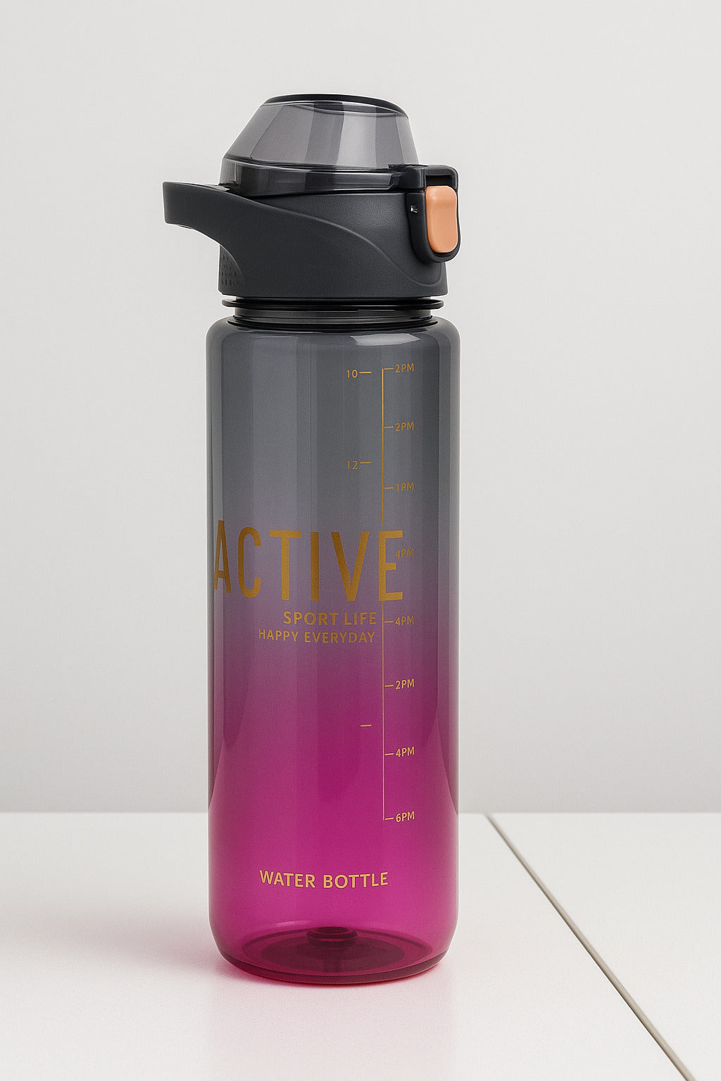 Stylish & Unique Transparent Water Bottle with Flip Top Sipper – Ideal for School, Office| Compact, Trendy & Reusable (Blue)