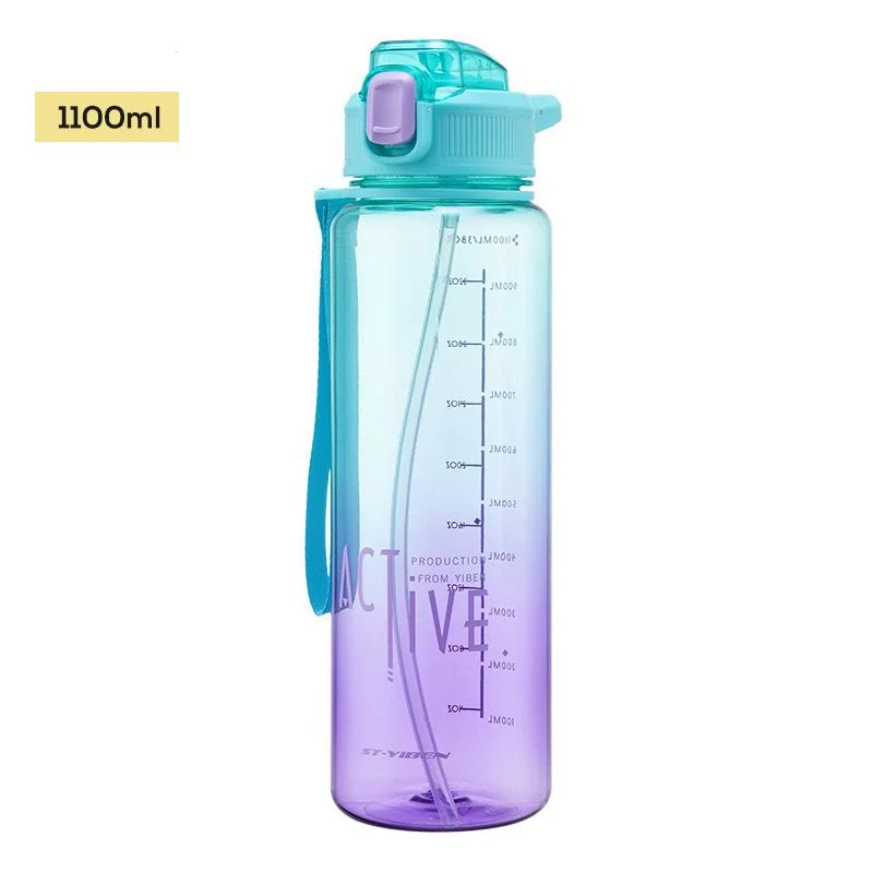 Stylish & Unique Transparent Water Bottle with Flip Top Sipper – Ideal for School, Office| Compact, Trendy & Reusable (Blue)