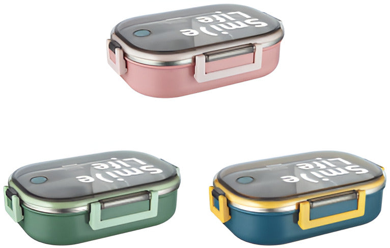 Lunch Box with Stainless Steel Interior and Vacuum Insulated Leak-Proof Lid – BPA-Free Material for Hot and Cold Meals – Ideal for School,Office,Travel and Picnics