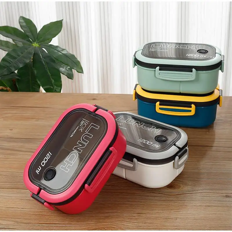 Stylish Design Lunch Box - Bento Box with Utensils Leakproof Food Storage Container for School, Work,Office