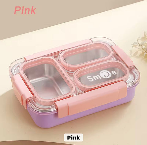PU Insulated Lunch Box | Inner Stainless Steel Compartment | & | Leakproof Plastic Lunch Box Compartments Stylish Food Container with Secure Lid