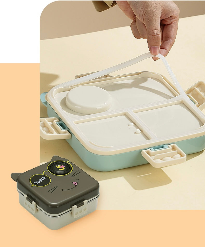 Cute Cat Design 3 Compartment Kids
PP Plastic Lunch Box Portable |Plastic Lunch Box Bento Lunch Box