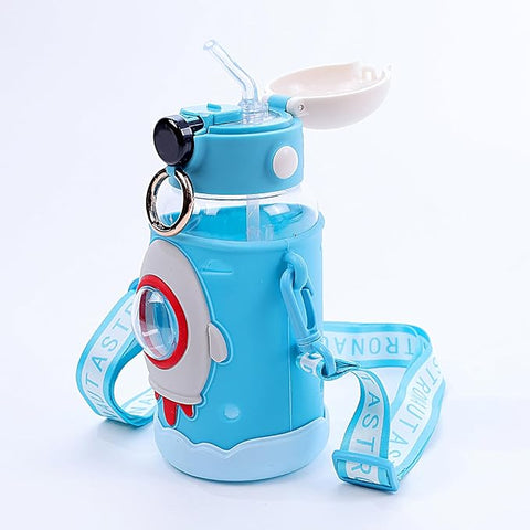 Space Theme Vibrant Kids Bottle - Cute Design with Handle | Stylish & Attractive | Perfect for School and Travel (Pink)