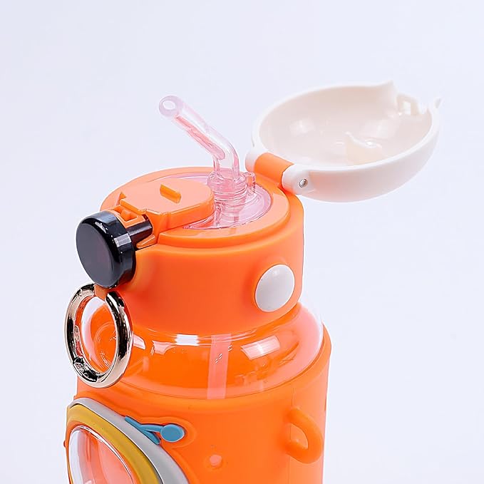 Space Theme Vibrant Kids Bottle - Cute Design with Handle | Stylish & Attractive | Perfect for School and Travel (Pink)