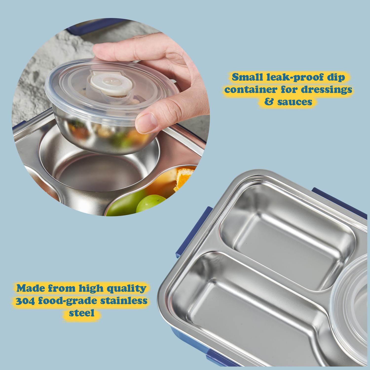 Space -Themed Stainless Steel Bento Lunchbox | Leak-Proof Food Storage with Secure Lids and Space Design | Container for School,Office,Travel