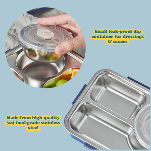 Space -Themed Stainless Steel Bento Lunchbox | Leak-Proof Food Storage with Secure Lids and Space Design | Container for School,Office,Travel