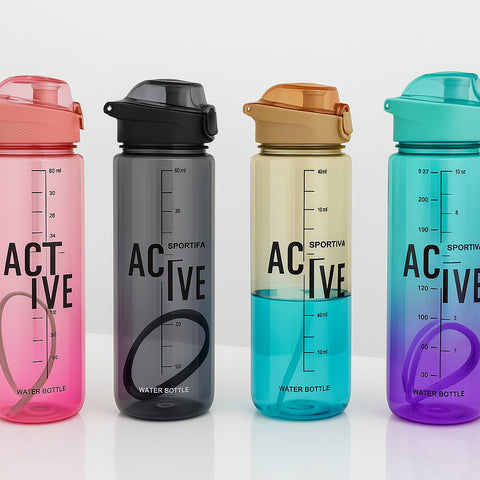 Stylish & Unique Transparent Water Bottle with Flip Top Sipper – Ideal for School, Office| Compact, Trendy & Reusable (Blue)