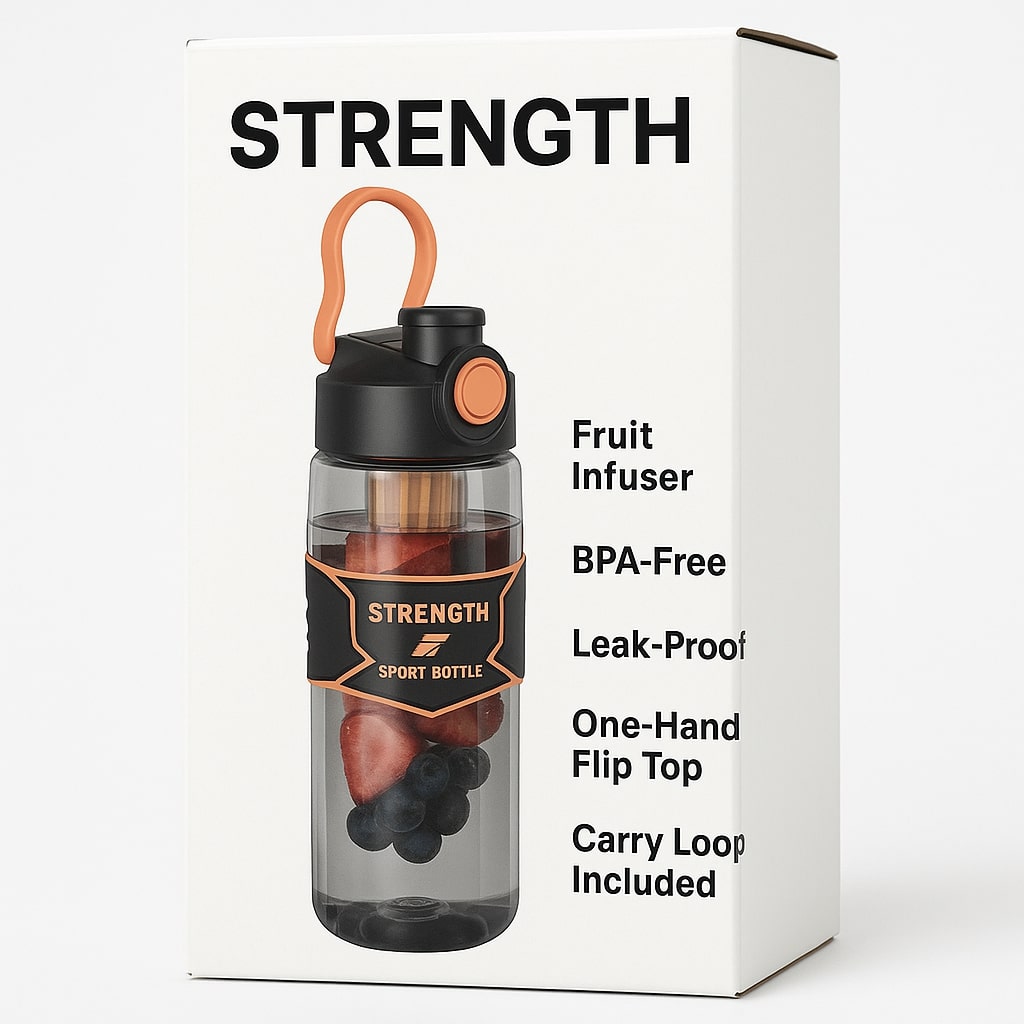 Sports Water Bottle,BPA Free Drinking Bottle, Leakproof Gym Bottle, Unbreakable Water Bottle, Ideal for Office, Sports, School, Gym, Yoga | 900ML