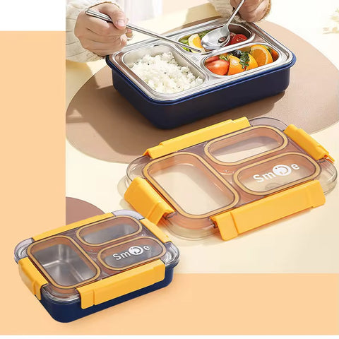 PU Insulated Lunch Box | Inner Stainless Steel Compartment | & | Leakproof Plastic Lunch Box Compartments Stylish Food Container with Secure Lid
