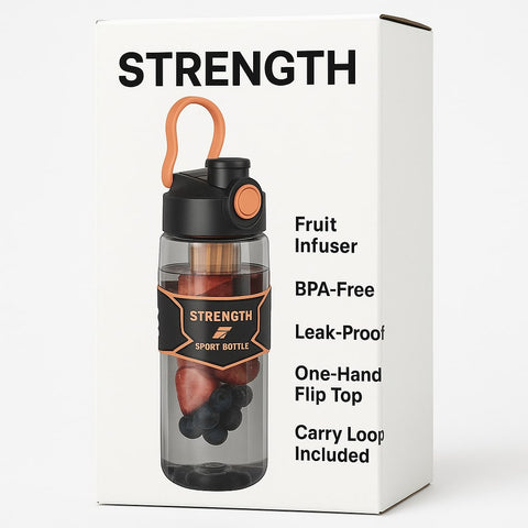 Sports Water Bottle,BPA Free Drinking Bottle, Leakproof Gym Bottle, Unbreakable Water Bottle, Ideal for Office, Sports, School, Gym, Yoga | 900ML