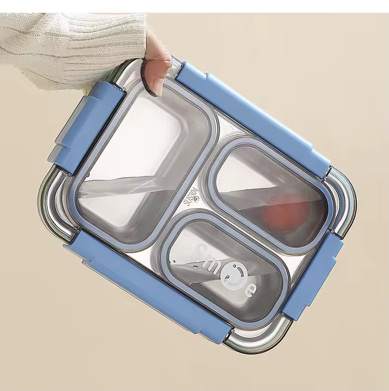 PU Insulated Lunch Box | Inner Stainless Steel Compartment | & | Leakproof Plastic Lunch Box Compartments Stylish Food Container with Secure Lid