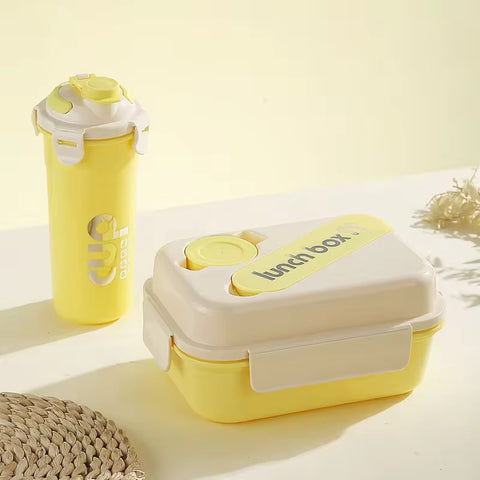 Stylish Lunch Box Set - Food Storage Leakproof with Spoon and Bottle(Cup)| Plastic Insulated Tiffin Box | Ideal for School, Office, Picnic