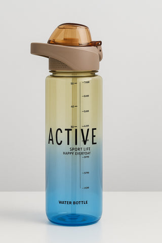 Stylish & Unique Transparent Water Bottle with Flip Top Sipper – Ideal for School, Office| Compact, Trendy & Reusable (Blue)