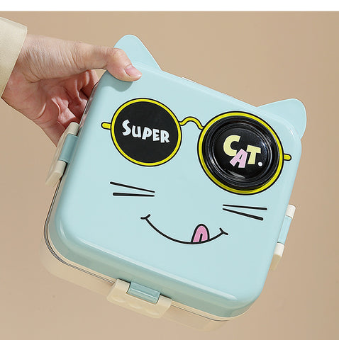 Cute Cat Design 3 Compartment Kids
PP Plastic Lunch Box Portable |Plastic Lunch Box Bento Lunch Box