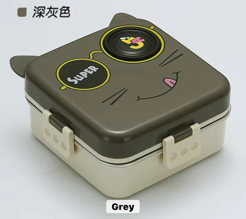 Cute Cat Design 3 Compartment Kids
PP Plastic Lunch Box Portable |Plastic Lunch Box Bento Lunch Box