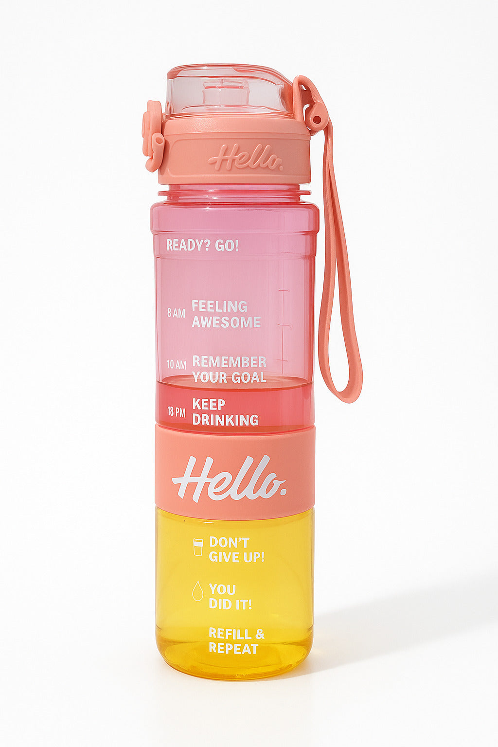 Stylish Water Bottle with Secure Lock, ML Marking & Motivational Phrases for Daily Water Intake – BPA-Free, Leakproof & Ideal for Gym, Workout, Travel, School & Office Use (Green)
