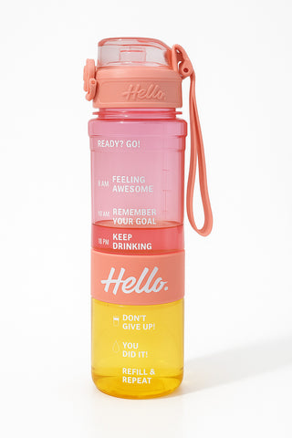 Stylish Water Bottle with Secure Lock, ML Marking & Motivational Phrases for Daily Water Intake – BPA-Free, Leakproof & Ideal for Gym, Workout, Travel, School & Office Use (Green)
