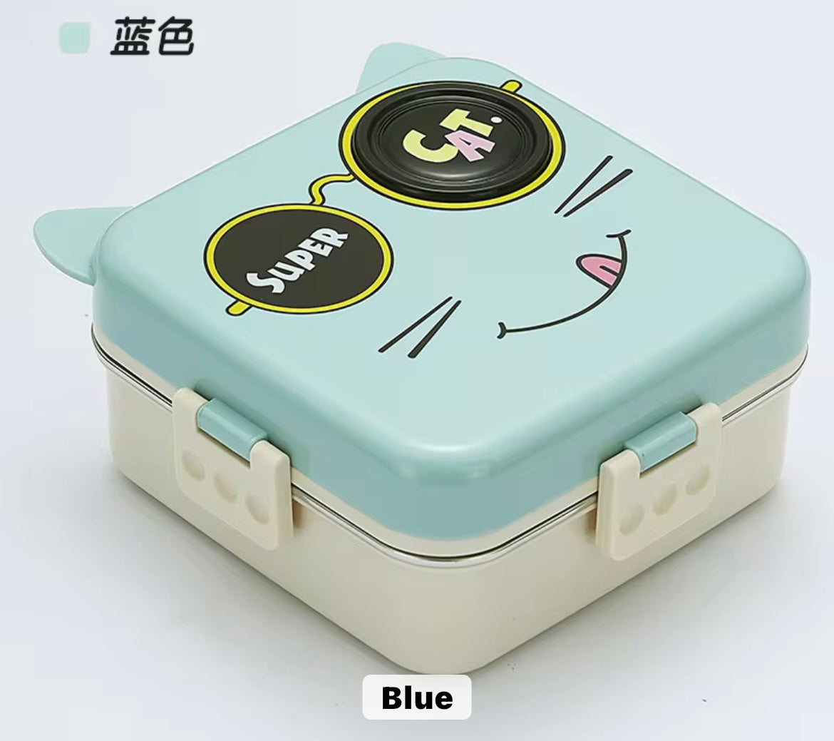 Cute Cat Design 3 Compartment Kids
PP Plastic Lunch Box Portable |Plastic Lunch Box Bento Lunch Box