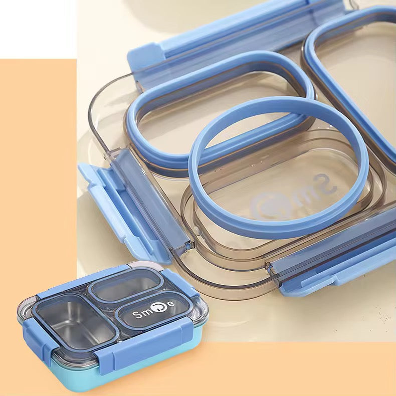 PU Insulated Lunch Box | Inner Stainless Steel Compartment | & | Leakproof Plastic Lunch Box Compartments Stylish Food Container with Secure Lid