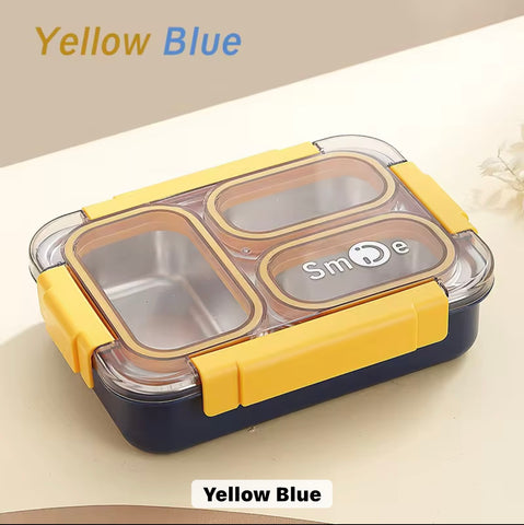 PU Insulated Lunch Box | Inner Stainless Steel Compartment | & | Leakproof Plastic Lunch Box Compartments Stylish Food Container with Secure Lid
