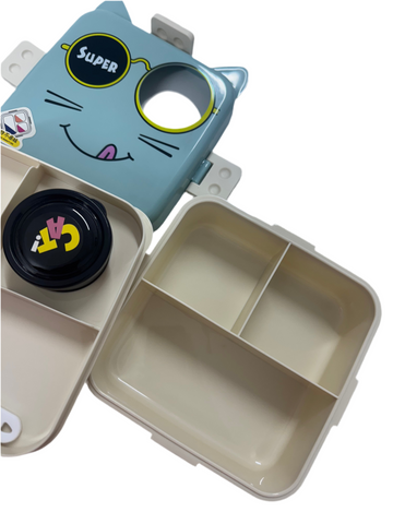 Cute Cat Design 3 Compartment Kids
PP Plastic Lunch Box Portable |Plastic Lunch Box Bento Lunch Box