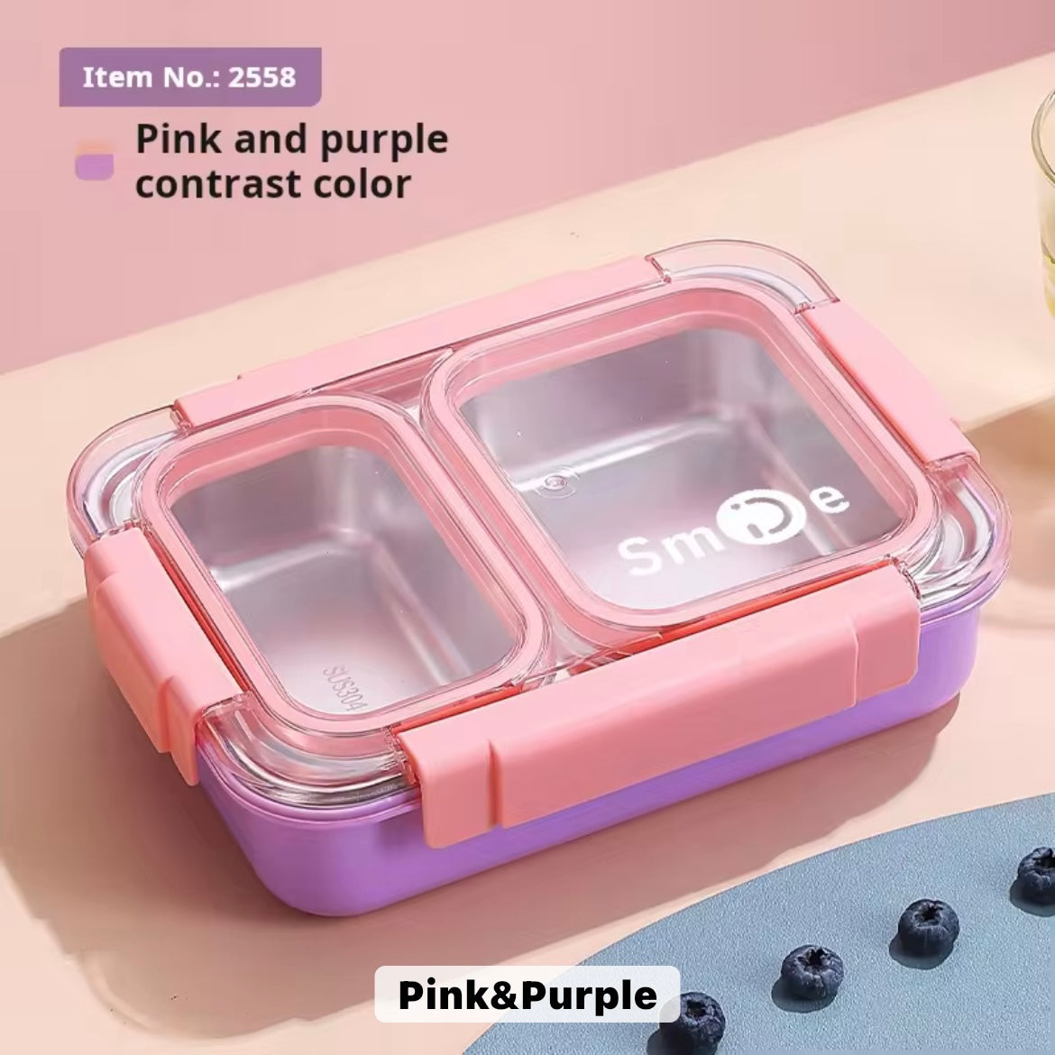 PU Insulated Lunch Box | Inner Stainless Steel Compartment | & | Leakproof Plastic Lunch Box Compartments Stylish Food Container with Secure Lid