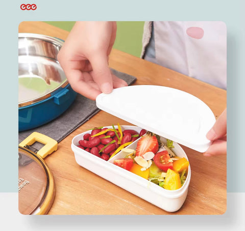 Round Stainless Steel Thermal Food Lunch Box - Container with Leak-Proof Locking Lid – Portable Bento for School,Office,Travel