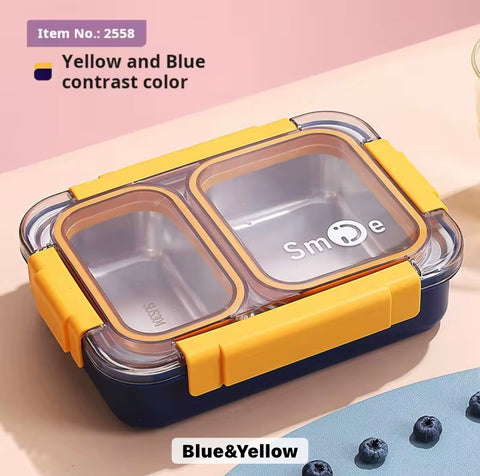 PU Insulated Lunch Box | Inner Stainless Steel Compartment | & | Leakproof Plastic Lunch Box Compartments Stylish Food Container with Secure Lid