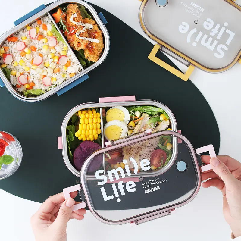 Lunch Box with Stainless Steel Interior and Vacuum Insulated Leak-Proof Lid – BPA-Free Material for Hot and Cold Meals – Ideal for School,Office,Travel and Picnics
