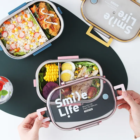 Lunch Box with Stainless Steel Interior and Vacuum Insulated Leak-Proof Lid – BPA-Free Material for Hot and Cold Meals – Ideal for School,Office,Travel and Picnics