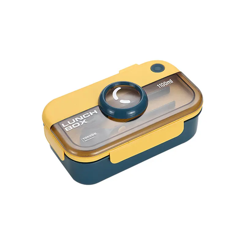 Leakproof Camera Style Bento Lunch Box- Food Container with Spoon and Fork,Portable Microwave Safe and Stylish for Work School Picnic Outdoor