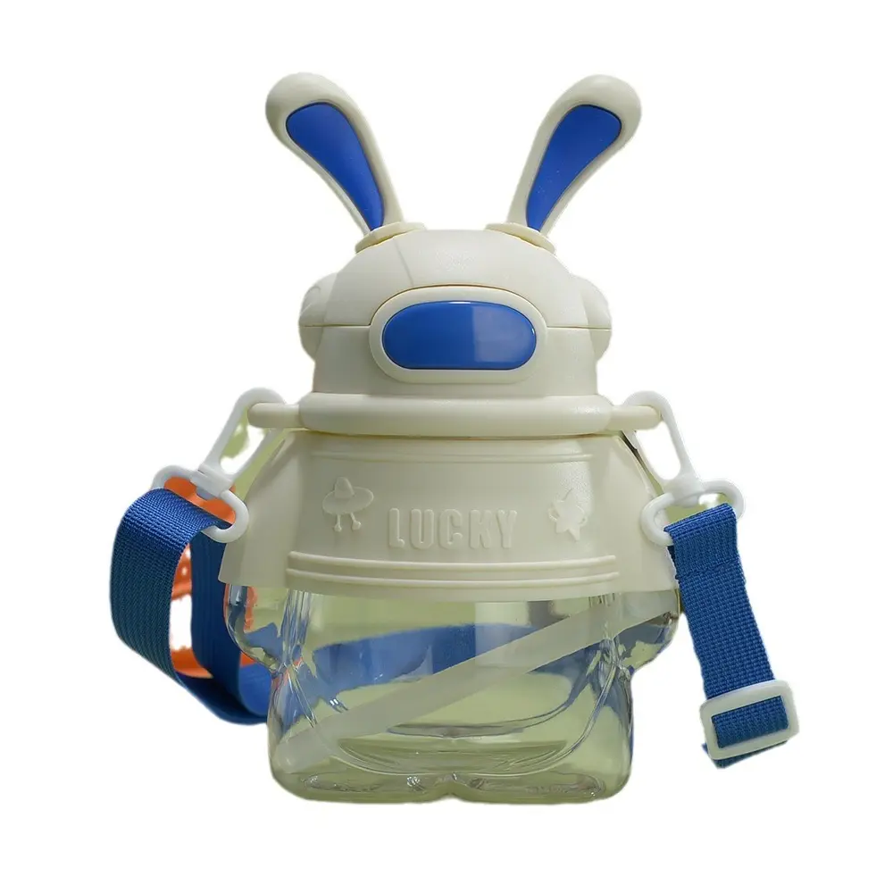 Rabbit Water Bottle | Cute Leakproof Design | BPA-Free with Nozzle, Easy Lock Lid, Matching Strap | Ideal for School, Travel, Picnic, Daily Use
