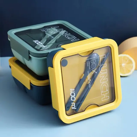 Classy Leakproof Lunch Box with 2 Compartment Design and Cutlery Set for Adults, Kids