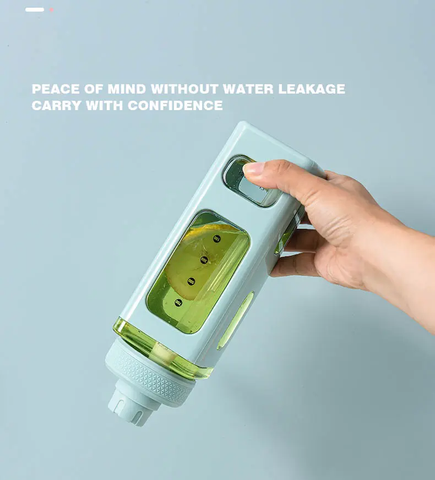 Stylish & Cute Transparent Water Bottle with Flip Top Sipper – Ideal for Ofiice,Traval, School| Compact, Trendy & Reusable (Green)