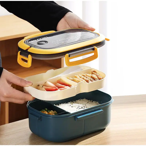 Stylish Design Lunch Box - Bento Box with Utensils Leakproof Food Storage Container for School, Work,Office