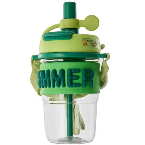 Summer Water Bottle with Sipper - Ideal for School, Office, Travel | Stylish and Durable Design for Daily (Yellow)
