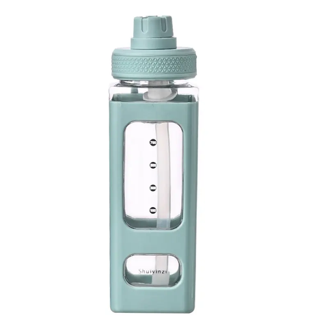 Stylish & Cute Transparent Water Bottle with Flip Top Sipper – Ideal for Ofiice,Traval, School| Compact, Trendy & Reusable (Green)