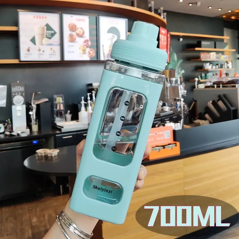 Stylish & Cute Transparent Water Bottle with Flip Top Sipper – Ideal for Ofiice,Traval, School| Compact, Trendy & Reusable (Green)