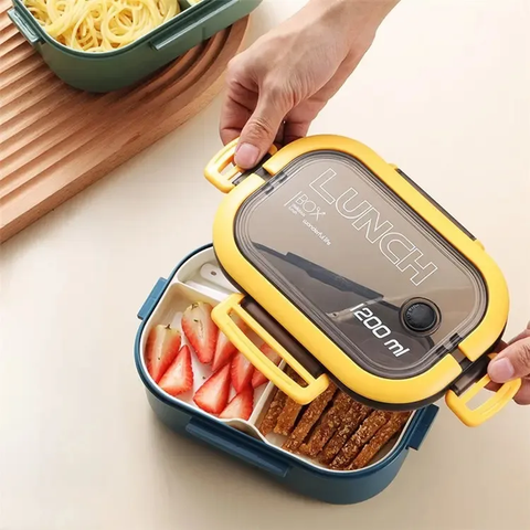 Stylish Design Lunch Box - Bento Box with Utensils Leakproof Food Storage Container for School, Work,Office