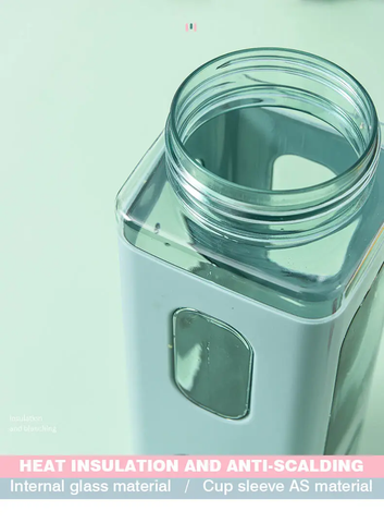 Stylish & Cute Transparent Water Bottle with Flip Top Sipper – Ideal for Ofiice,Traval, School| Compact, Trendy & Reusable (Green)