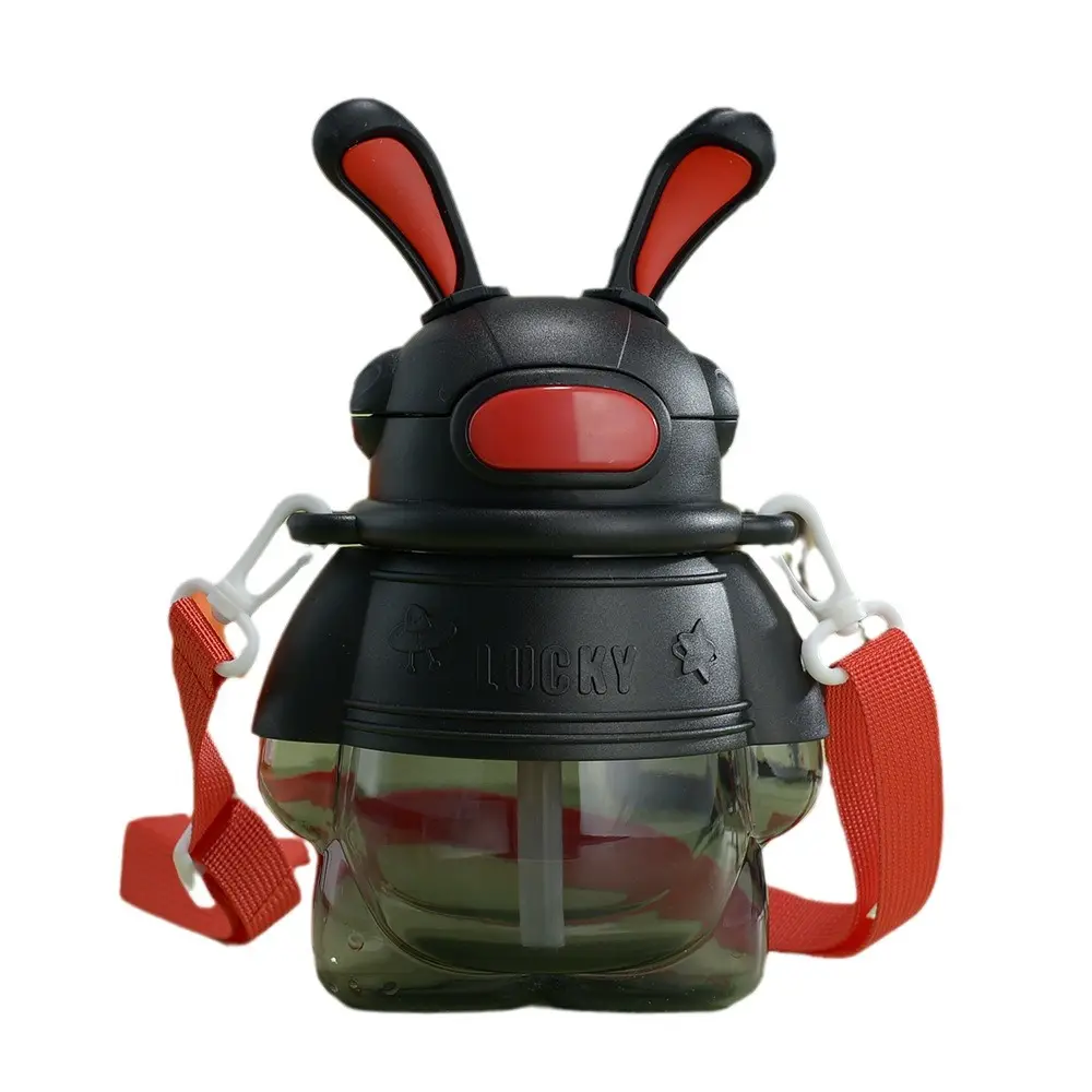 Rabbit Water Bottle | Cute Leakproof Design | BPA-Free with Nozzle, Easy Lock Lid, Matching Strap | Ideal for School, Travel, Picnic, Daily Use