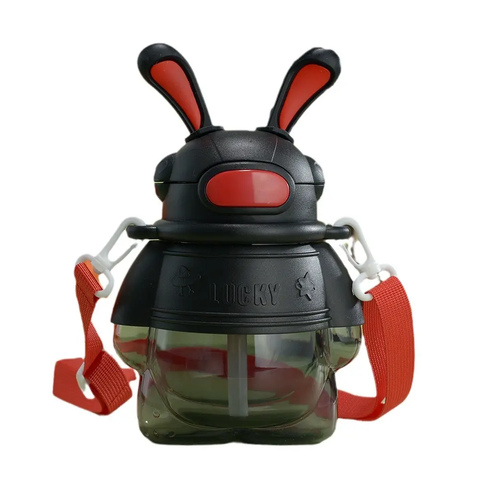 Rabbit Water Bottle | Cute Leakproof Design | BPA-Free with Nozzle, Easy Lock Lid, Matching Strap | Ideal for School, Travel, Picnic, Daily Use