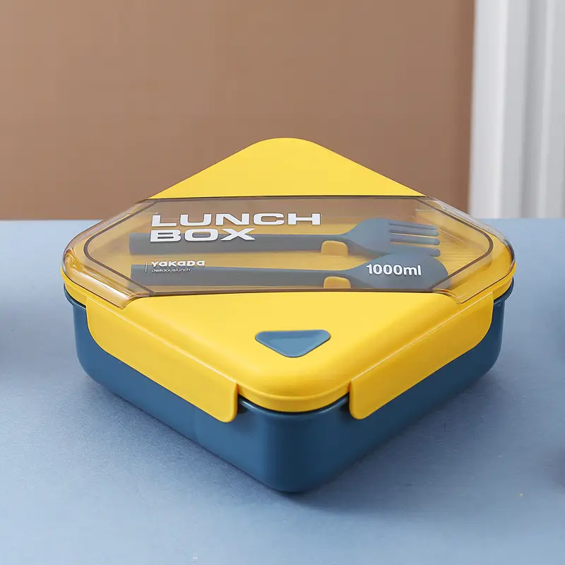 Modern Look Plastic Tiffin Lunch Box Container with 4 Side Clip Lock Lid for Office & School Use