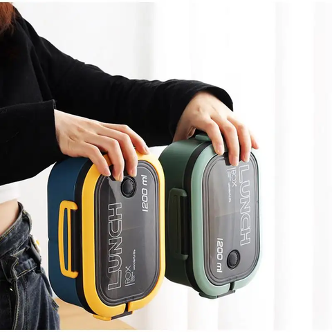 Stylish Design Lunch Box - Bento Box with Utensils Leakproof Food Storage Container for School, Work,Office