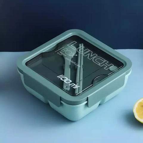 Classy Leakproof Lunch Box with 2 Compartment Design and Cutlery Set for Adults, Kids