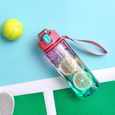 Stylish & Unique Transparent Water Bottle with Flip Top Sipper – Ideal for School, Office| Compact, Trendy & Reusable (Blue)