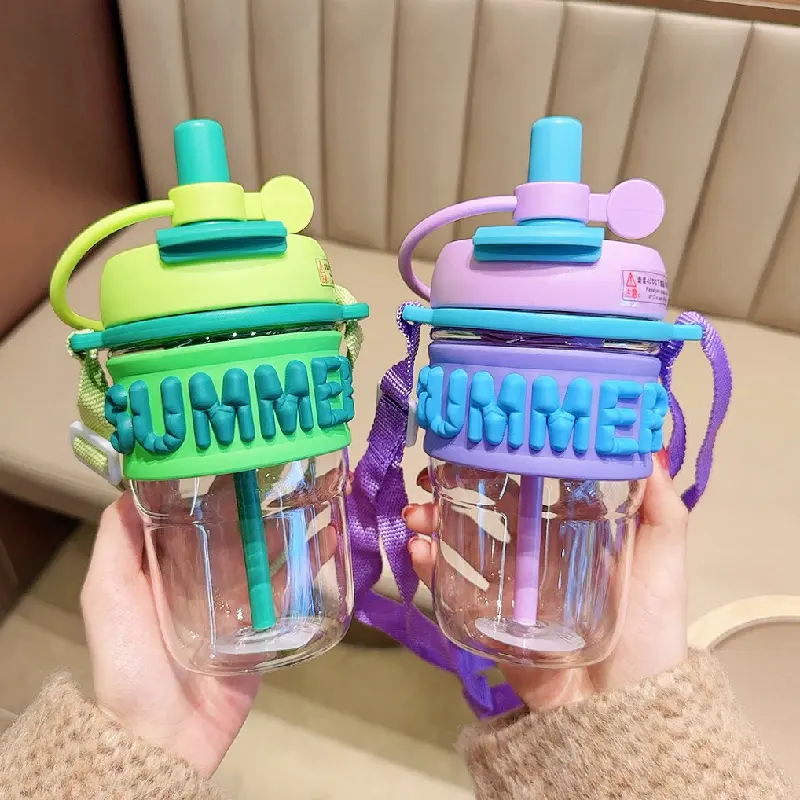 Summer Water Bottle with Sipper - Ideal for School, Office, Travel | Stylish and Durable Design for Daily (Yellow)
